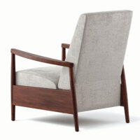 Cornell mid century modern recliner chair wood arm detail from Vogel