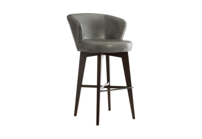 Memory swivel contemporary bar stool in grey by Vogel.