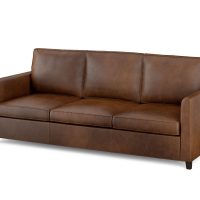 Brown leather sofa angle